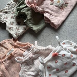 Baby Girl Organic Onesies Set of 6